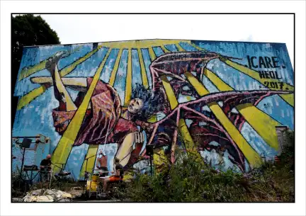 Peinture murale de l’artiste Héol, Alain Amet, Rennes, 2017 – Copyright-Tous droits réservés – Collection Musée de Bretagne, Rennes