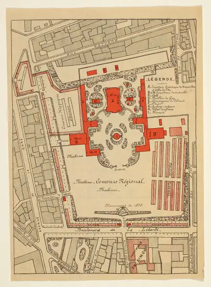 Plan de l’exposition de 1897 – Marque du Domaine Public – Collection Musée de Bretagne, Rennes