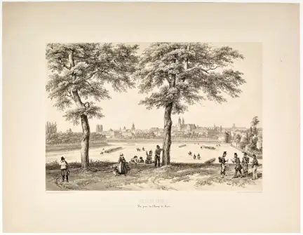 Rennes, vue prise du Champ de Mars, lithographie par Félix Benoist (1818-1896) et Victor Adam (1801-1866), 1848, Éditions Charpentier de Nantes – Marque du Domaine Public – Collection Musée de Bretagne, Rennes